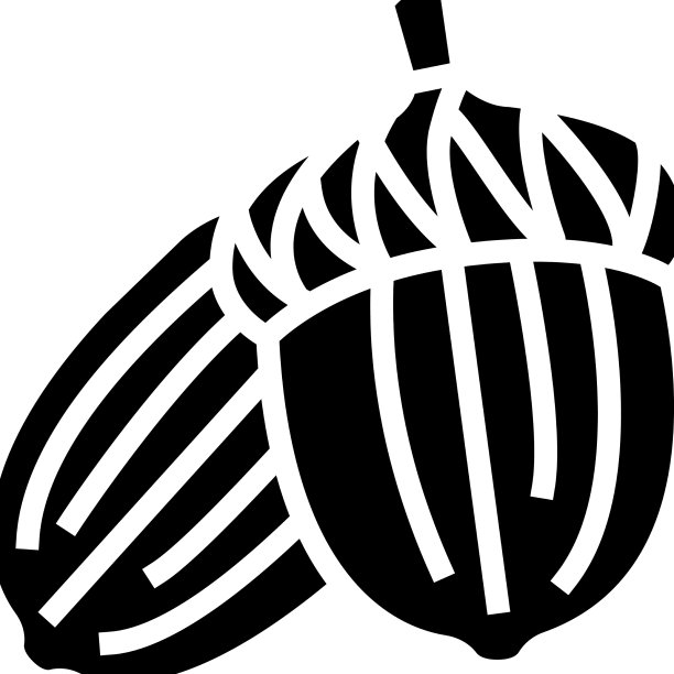 橡子坚果字形图标图片下载