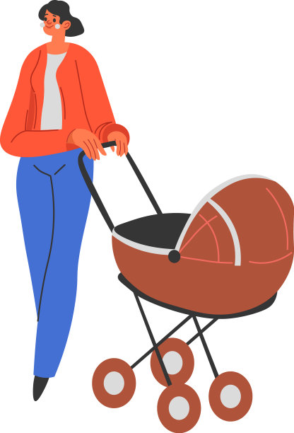 妇女与婴儿车母亲和新生儿图片下载