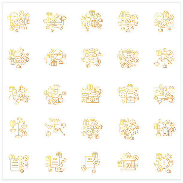 通用基本收入梯度图标设置图片下载