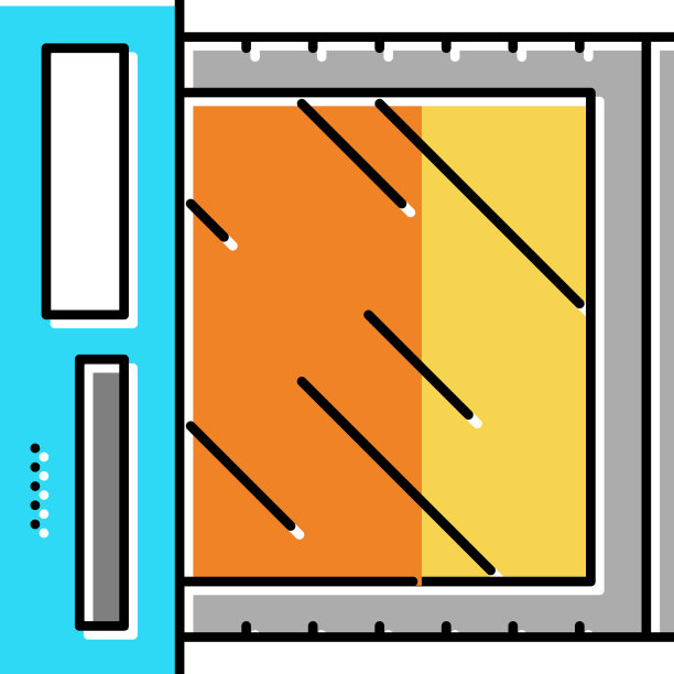 工厂机器用于生产彩色玻璃图标图片下载