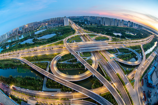 中国城市立交桥夜景图片下载