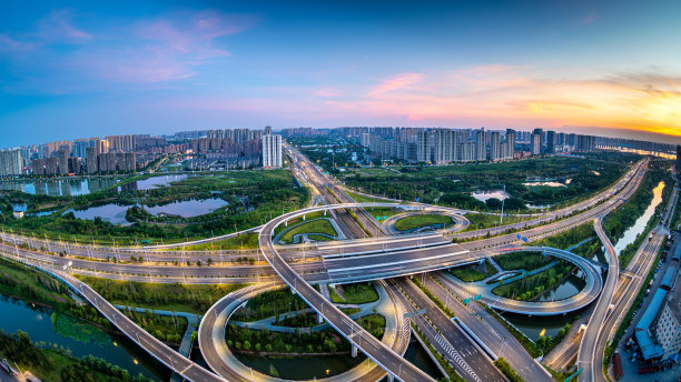 中国城市立交桥夜景图片下载