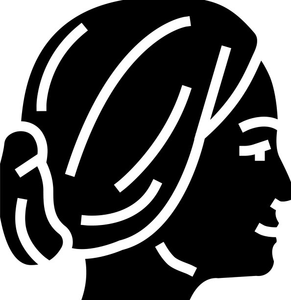 面对女性字形图标图片下载