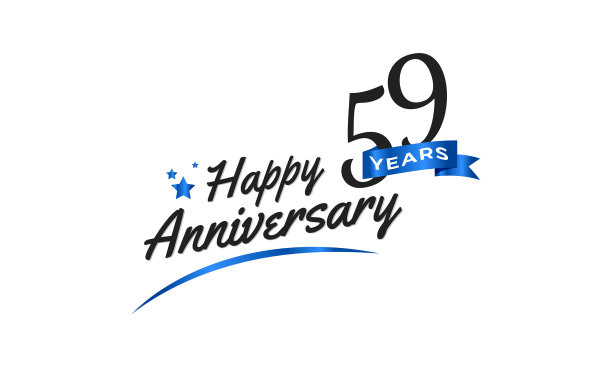 59周年庆典用蓝色的勾勾图片下载