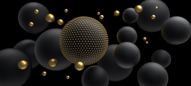 黑色和金色的浮球图片下载