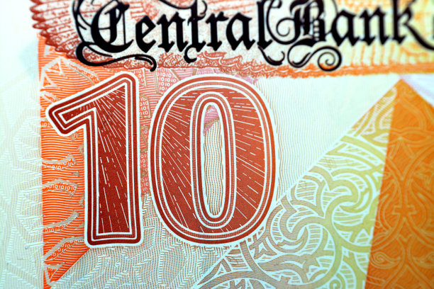 埃及新版10镑塑料钞票特写，图案为吉萨金字塔图片下载