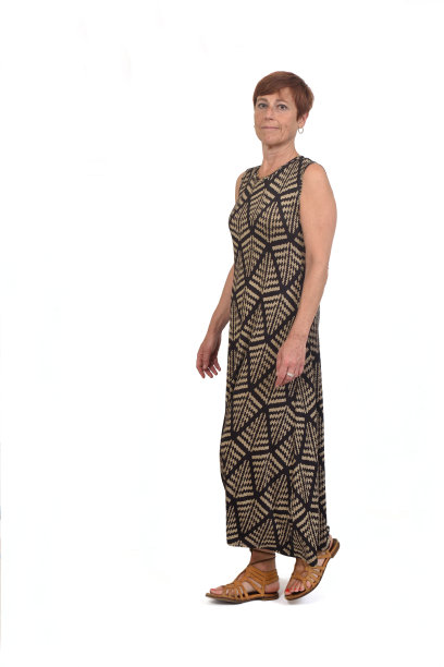 被孤立在白人背景下的中年妇女图片下载