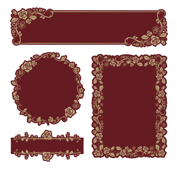 复古古董经典复古装饰框架设置图片下载