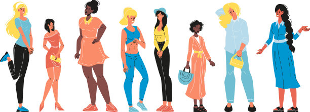 女人不同的种族和体型图片下载