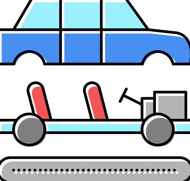 装配所有汽车零部件彩色图标图片下载