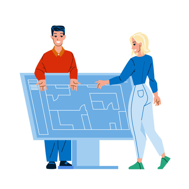 起草项目青年男女设计师图片下载