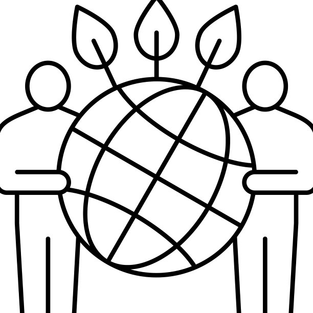人们保护地球生态系统线性图标图片下载
