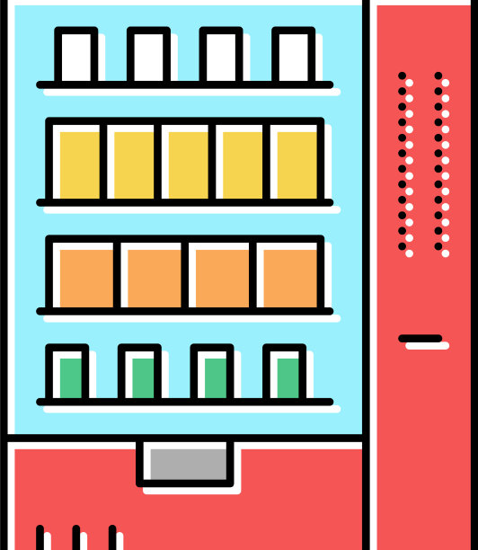 零食自动售货机汽车旅馆颜色图标图片下载