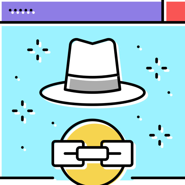 白色帽子链接颜色图标图片下载