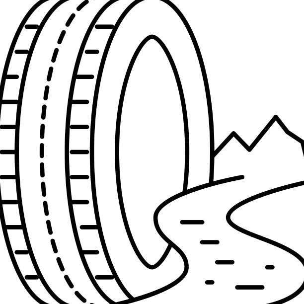 泥泞地形轮胎线图标图片下载