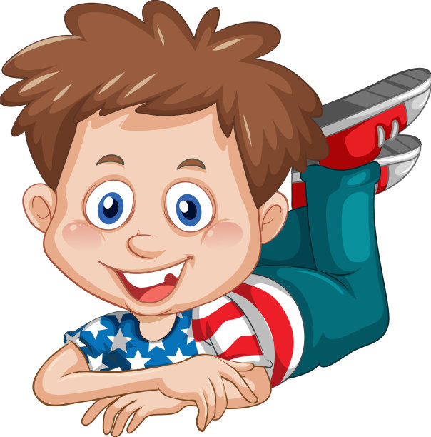 一个男孩躺在地板上图片下载