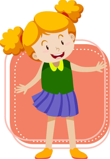 白底上的小女孩图片下载