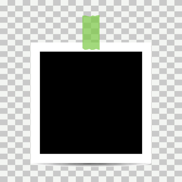 旧照片空框孤立在透明上图片下载