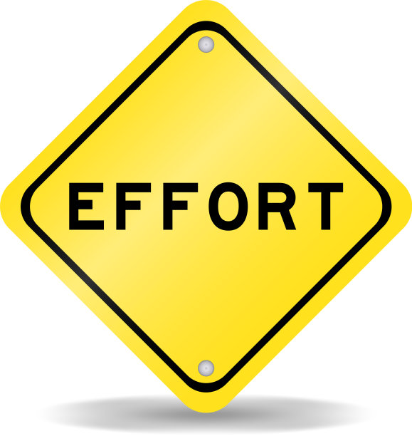 黄色运输标志与文字努力图片下载