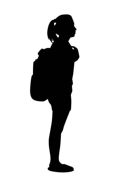 年轻女子剪影人概念图片下载