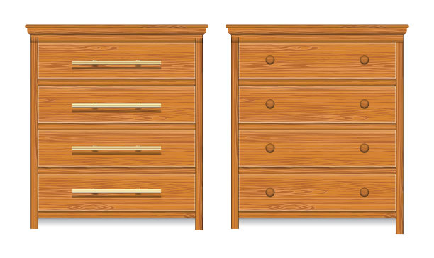 一套现实的木制抽屉或棕色衣柜图片下载