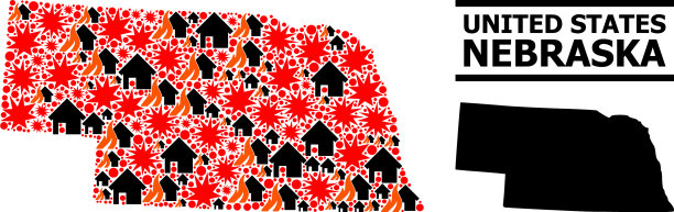 内布拉斯加州的战争模式地图图片下载