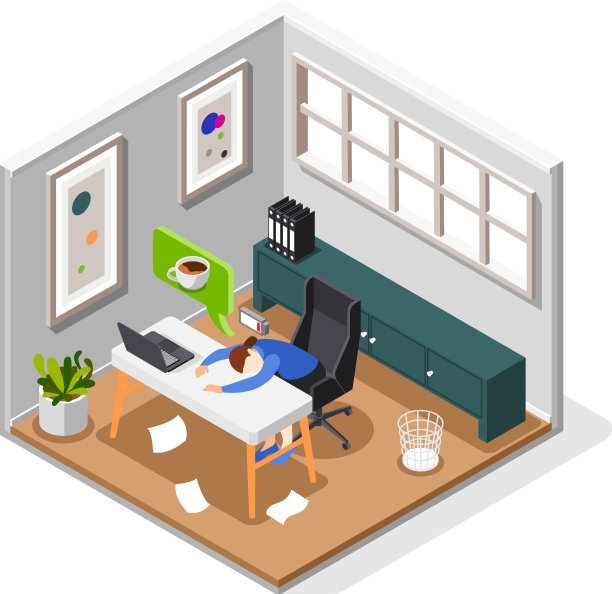 倦怠综合征等距构成图片下载