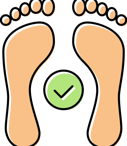 健康脚印彩色图标图片下载