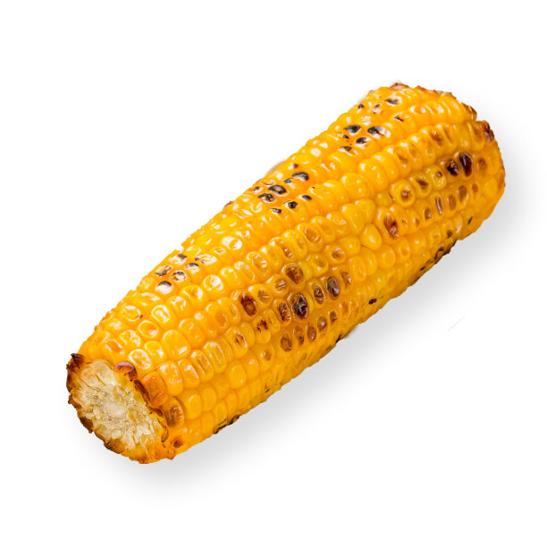 白色背景上的烤玉米图片下载