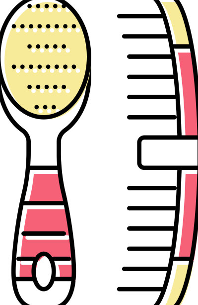 梳子和刷子配件颜色图标图片下载