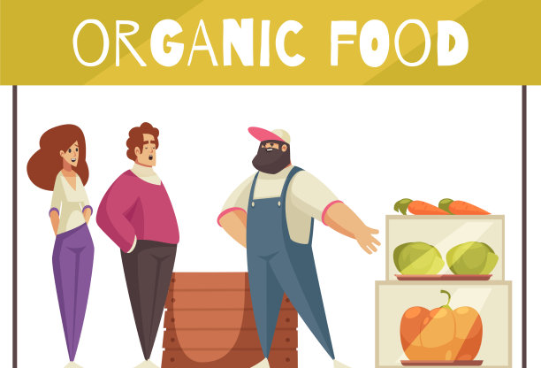 有机食品摊位构成图片下载