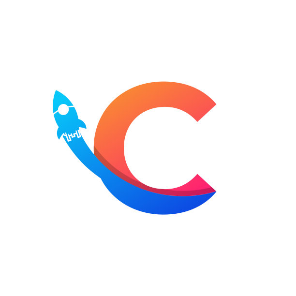 首字母c与火箭标志图标符号图片下载