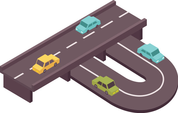 立交桥道路交叉构成图片下载