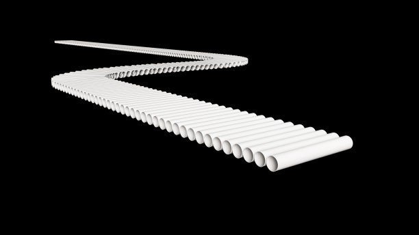 输送带制作PVC塑料管生产线输送辊运输物体三维插图图片下载