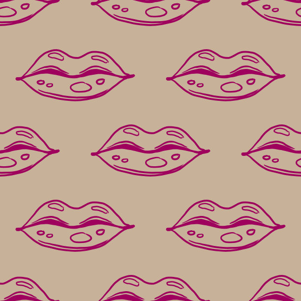 女人嘴唇无缝图案图片下载
