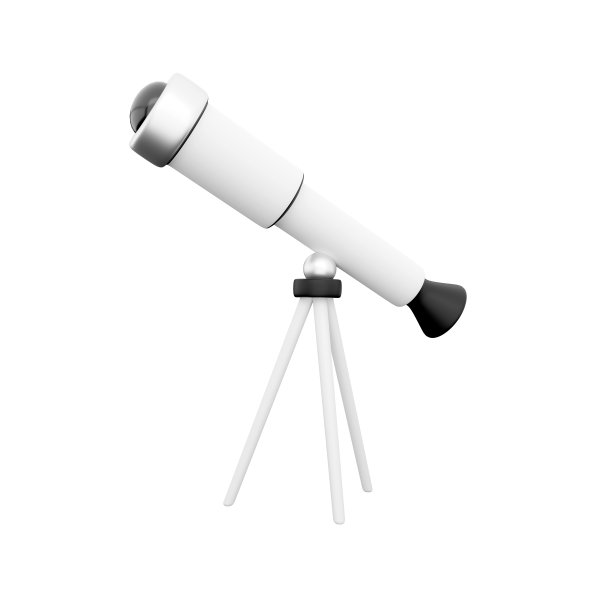 3D渲染望远镜天文物理类符号3D渲染图标孤立。3D渲染望远镜图标在白色背景。3 d望远镜图标图片下载