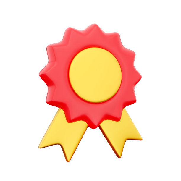 3d渲染金牌。金色第一名徽章。体育比赛金奖。红丝带。孤立。橄榄枝。3D渲染奖标签图标插图。图片下载