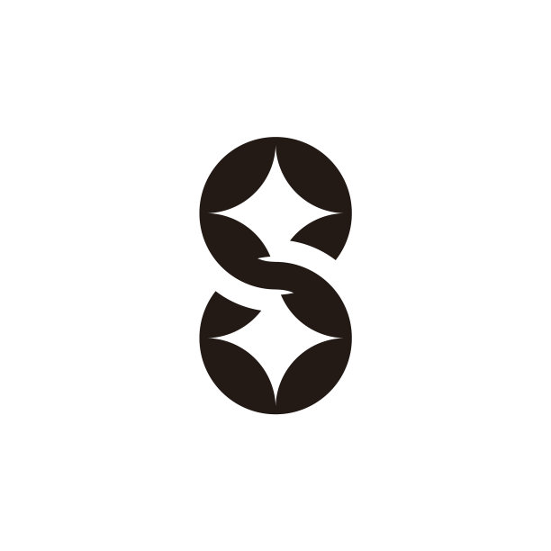 字母S闪耀星光几何负空间logo图片下载
