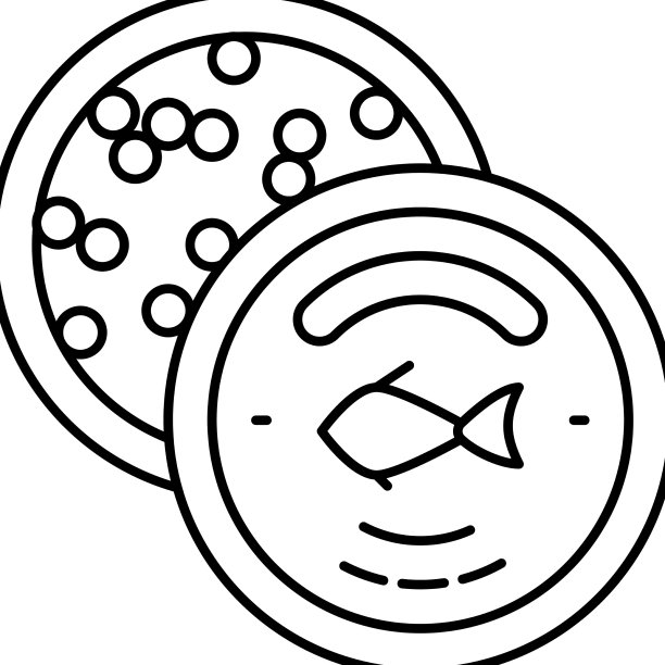 鱼子酱海鲜线性图标图片下载