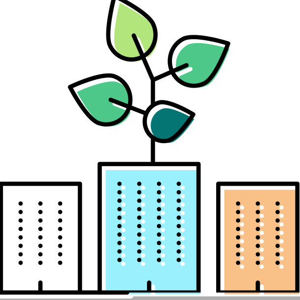 城市园林环境彩色图标图片下载