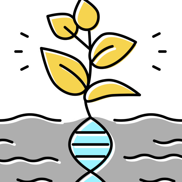 植物遗传颜色图标平坦图片下载