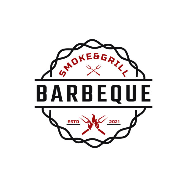 经典复古复古的标签徽章烧烤图片下载