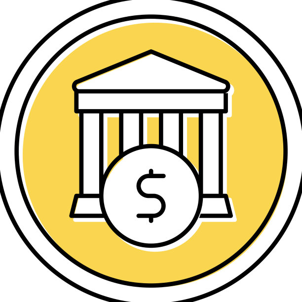 彩色银行金融大厦图标符号图片下载