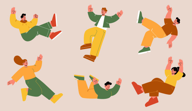 人们在滑倒或绊倒后会摔倒图片下载