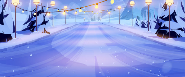 冬季滑雪胜地的滑冰场在结冰滑的山上滑行图片下载