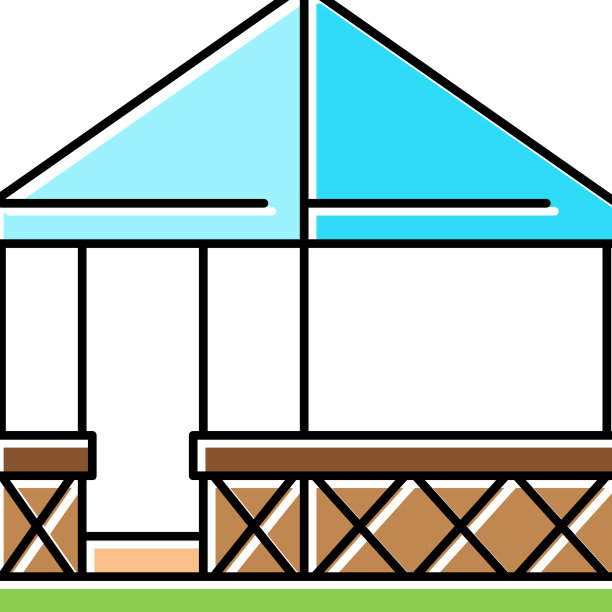 帐篷花园彩色图标图片下载