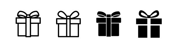 与圣诞节相关的礼盒图标设计元素图片下载