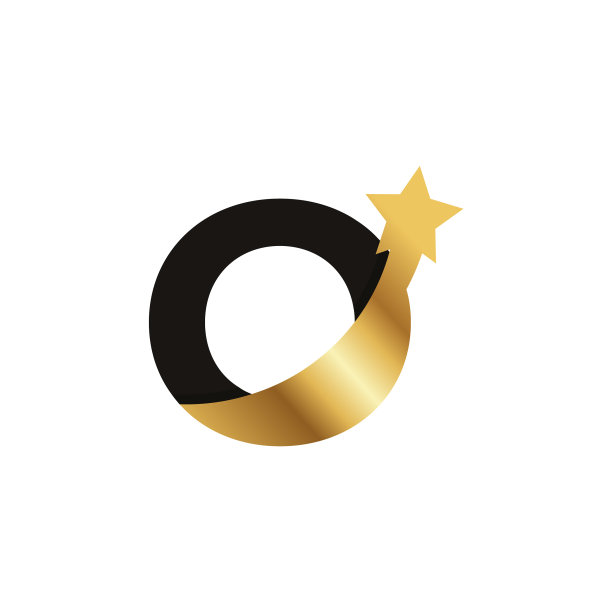 字母O金色星星logo图标符号图片下载