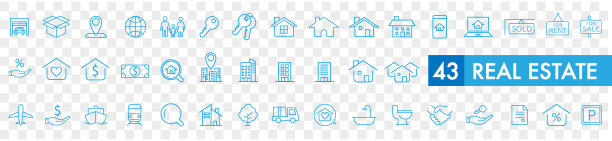 房地产图标收集向量图片下载