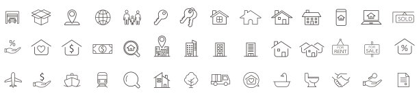 房地产图标收集向量图片下载